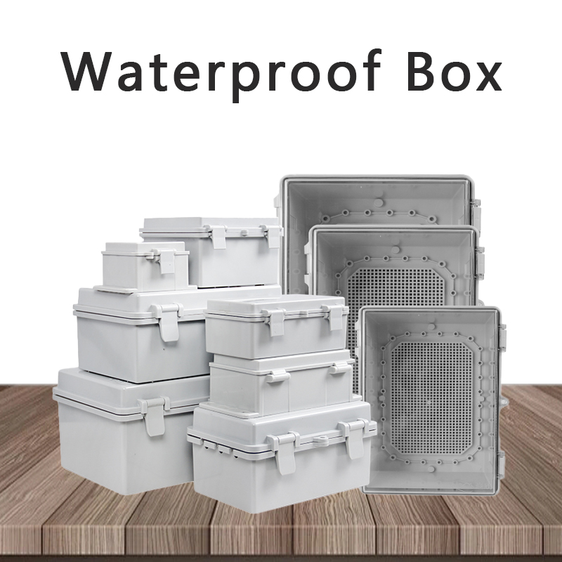 Outdoor Power Box Cover - IP66 Waterproof Gray/Transparent Cover Enclosure Power