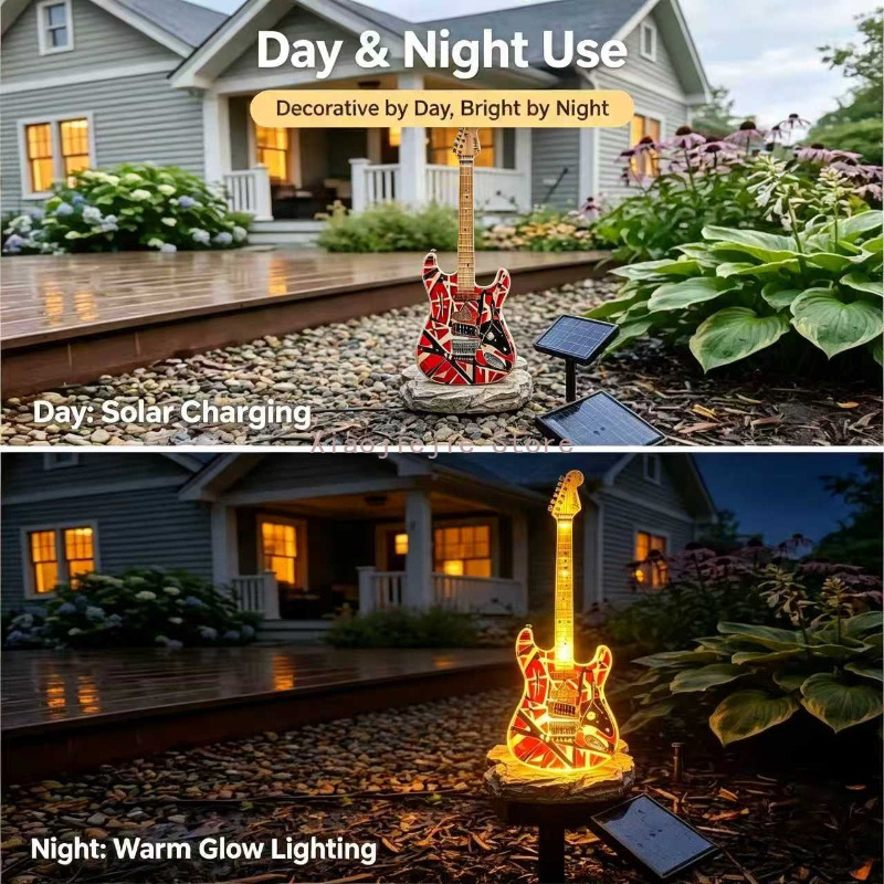 Outdoor Power Stake - Creative Electric Guitar Solar Stake Light