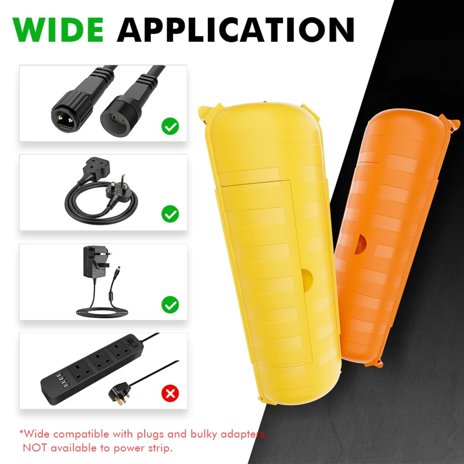 Outdoor Power Box Cover - IP44 Outdoor Extension Cord Cover 29x11x7.5cm