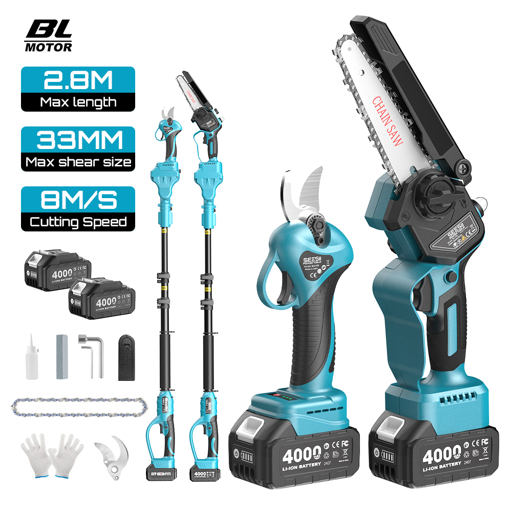 Electric Chainsaw Battery - Seesii 3-in-1 Brushless Telescoping Pole High