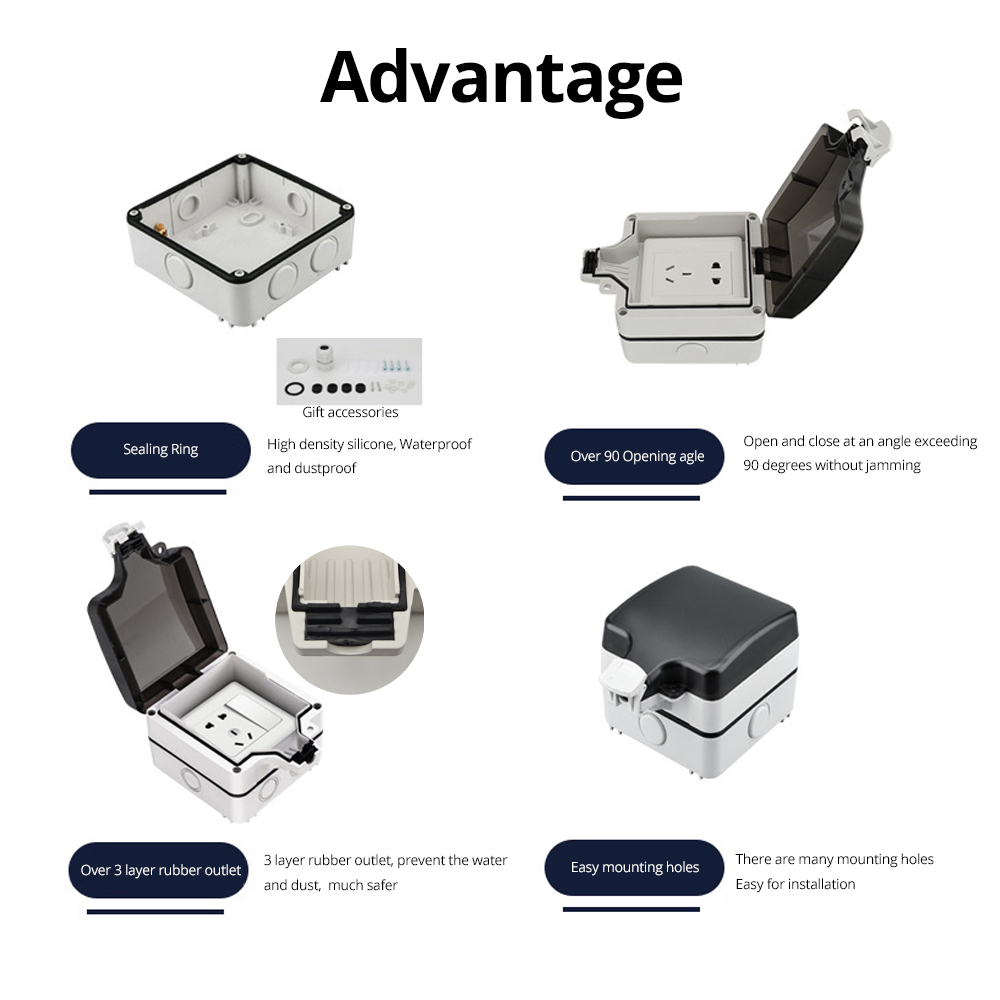 Wallpad IP66 Dustproof Waterpr - Outdoor Power Box Cover recension och pris