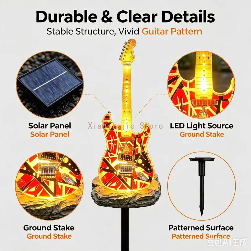 Creative Electric Guitar Solar - Outdoor Power Stake recension och pris