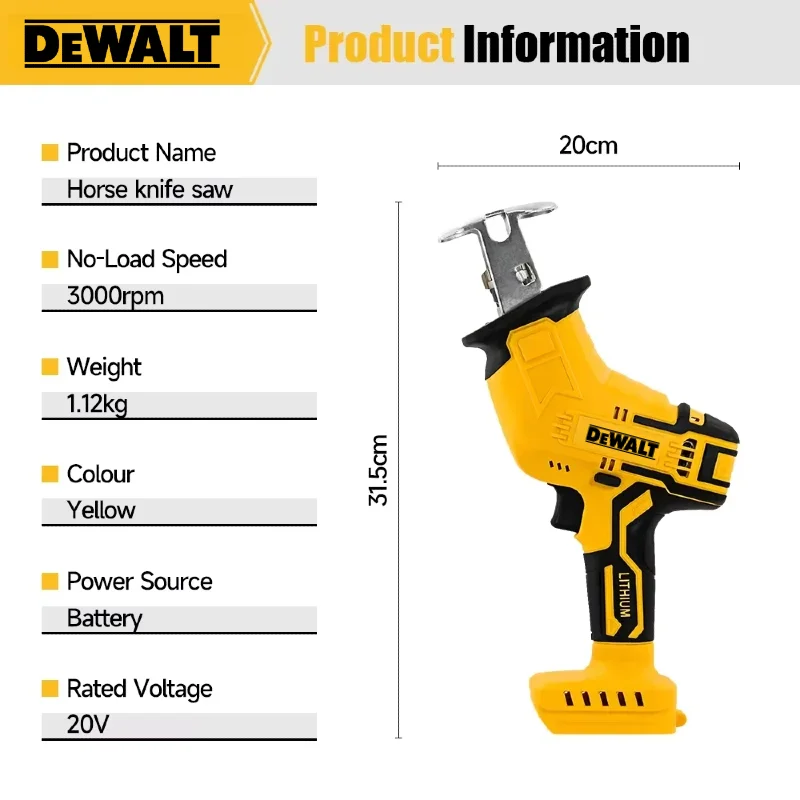 Dewalt  Brushless Reciprocatin - Electric Chainsaw Battery recension och pris